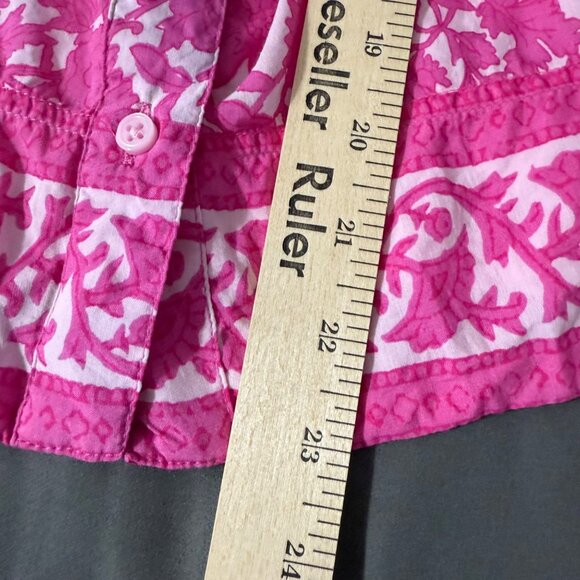 J. Crew Top Women's Small Button Front Tank Adjustable Strap Rosebud Floral Pink - Picture 15 of 15